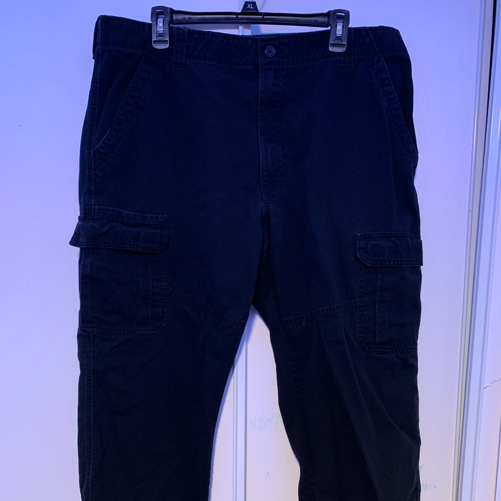 Wrangler Mens Relaxed Fit Cargo Pants 38x30 Black